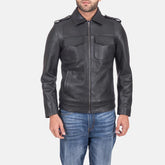 Sergeant Leather Jacket In Black