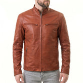 Tan - Brown Leather Jacket