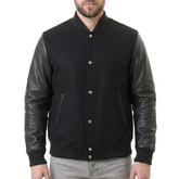 Black Hybrid Varsity Jacket