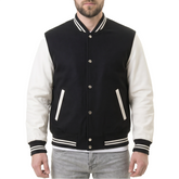 Black & White Hybrid Varsity Jacket
