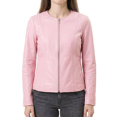 Pink leather jacket