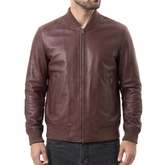 Maroon Suede Bomber Jacket