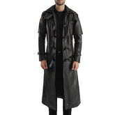 Hooded Leather Trench Coat