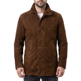 Suede Brown Long Leather Jacket