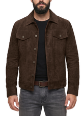 Trucker Suede Brown Leather Jacket