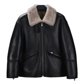 Biker’s Fury Black Leather Shearling Moto Jacket with Beast-Mode Warmth