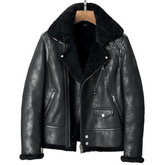 Blackout B3 Shearling Bomber Jacket for Men, Night-Ready Leather Flight Coat