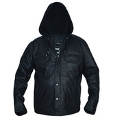 Pelle Pelle Mens Hooded Leather Jacket
