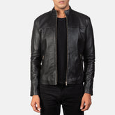 Adornica Edge Black Leather Biker Jacket