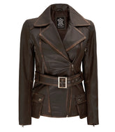 RoadMuse Womens Brown Vintage Style Biker Jacket