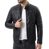 Black Leather Motorcycle Jacket for men