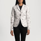 Donna Blake Leather Blazer In White