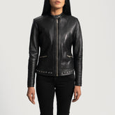 Haley Ray Biker Jacket Made From Black Leather