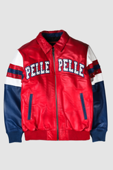 Pelle Pelle Men's LEATHER ARCHES JACKET SODA CLUB RED BLUE