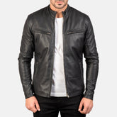Black Aero Slim Moto Streetwear Jacket