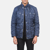 Nelson Quilted Windbreaker Jacket In Blue