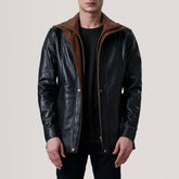 Connor Coat Made From Black Leather