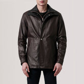 Connor Coat Made From Maroon Leather