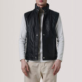 Zane Leather Vest In Black