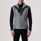 Zane Suede Vest In Grey