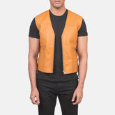 Brandon Tan-Brown Leather Vest