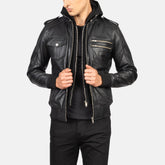Blackcraft Glide Premium Hooded Leather Bomber