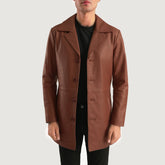 Classmith Coat Crafted In Brown Leather