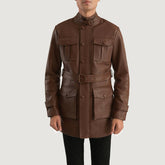 Dolf Leather Jacket In Brown