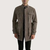 Dolf Suede Jacket In Grey
