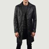 Don Long Leather Coat In Black