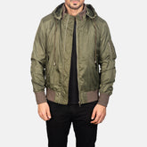 Hanklin Ma-1 Hooded Bomber Jacket In Green