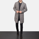 Petrillo Single Breasted Wool Coat In Grey