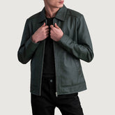 Inferno Leather Jacket In Green