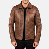 Ashridge Burn Brown Biker Jacket