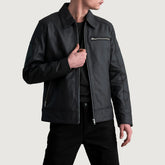 Ashridge Burn Matte Black Biker Jacket