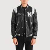 Liberte New York Varsity Jacket Made From Black Leather