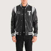 Liberte Texas Varsity Jacket Made From Black Leather