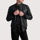 Velmor Black Classic Leather Bomber