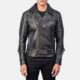 Vincent Leather Biker Jacket In Black