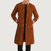 Wilde Suede Varsity Coat In Brown