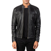 Youngster Leather Biker Jacket In Black