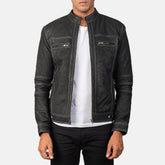 Youngster Distressed Leather Jacket In Black