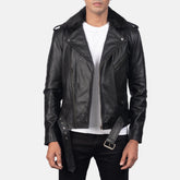 Furton Biker Jacket Made From Black Leather