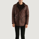 Rocky Fur Leather Coat In Brown