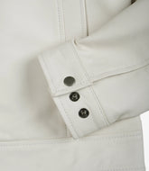 Men's Off-White Harrington Leather Jacket with Shirt Collar