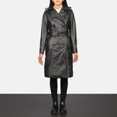 Alice Leather Coat Black Double Breasted