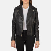 Carolyn Black Quilted Biker Jacket