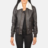 Stella G-1 Leather Bomber Jacket In Brown
