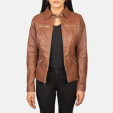 Tomachi Leather Jacket In Brown