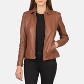 Colette Jacket Crafted In Brown Leather